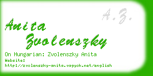 anita zvolenszky business card